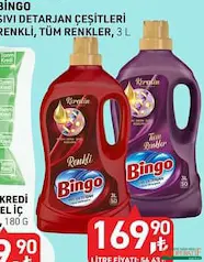 BİNGO SIVI DETERJAN ÇEŞİTLERİ 3 L BİNGO SIVI DETERJAN ÇEŞİTLERİ 3 L